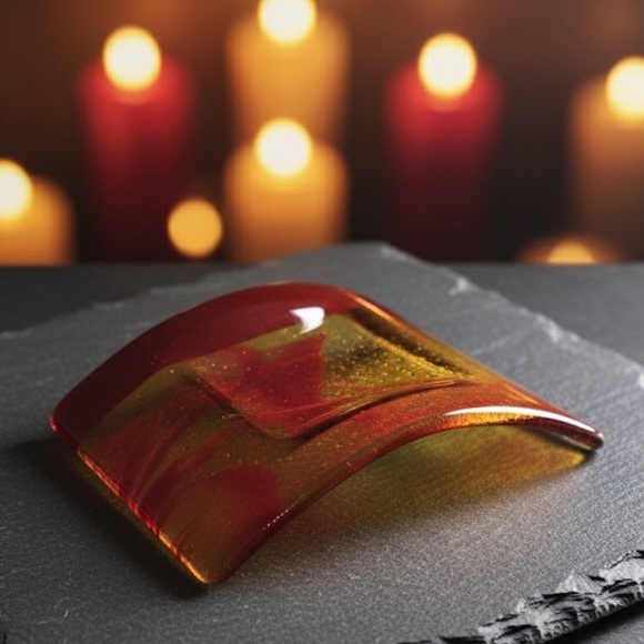 Studio Art Glass Candle Dish Wine Dish From Winery Glass Decor Knick Knack - Picture 1 of 9